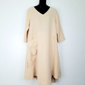 ❤️ NWOT Cream A-Line Maxi Cotton 
Dress with Asymmetrical …